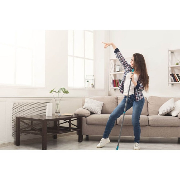 Rezerva Mop Misavan Balerina Extrafin, Microfibra, Mov cu Alb