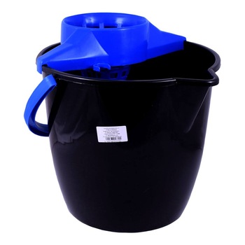 Galeata cu Storcator Misavan, 12 L, Rotunda, Negru cu Albastru Galeata cu Storcator Misavan, 12 L, Rotunda, Negru cu Albastru