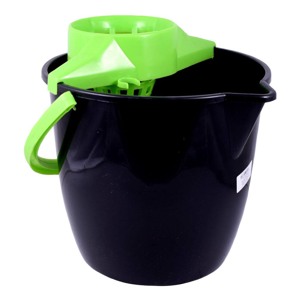 Galeata cu Storcator Misavan, 12 L, Rotunda, Negru cu Verde