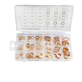 Set 110 saibe de cupru, Hogert, cu 6 dimensiuni diferite Set 110 saibe de cupru, Hogert, cu 6 dimensiuni diferite
