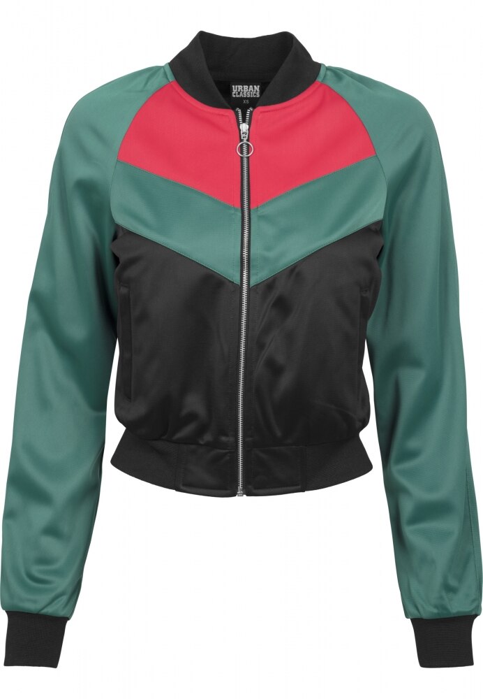 Bluze de trening Short Raglan pentru Femei Urban Classics, Negru-Verde, S