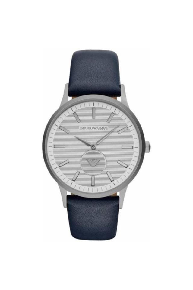Ceas Emporio Armani AR11119, Piele/Inox, Albastru/Argintiu