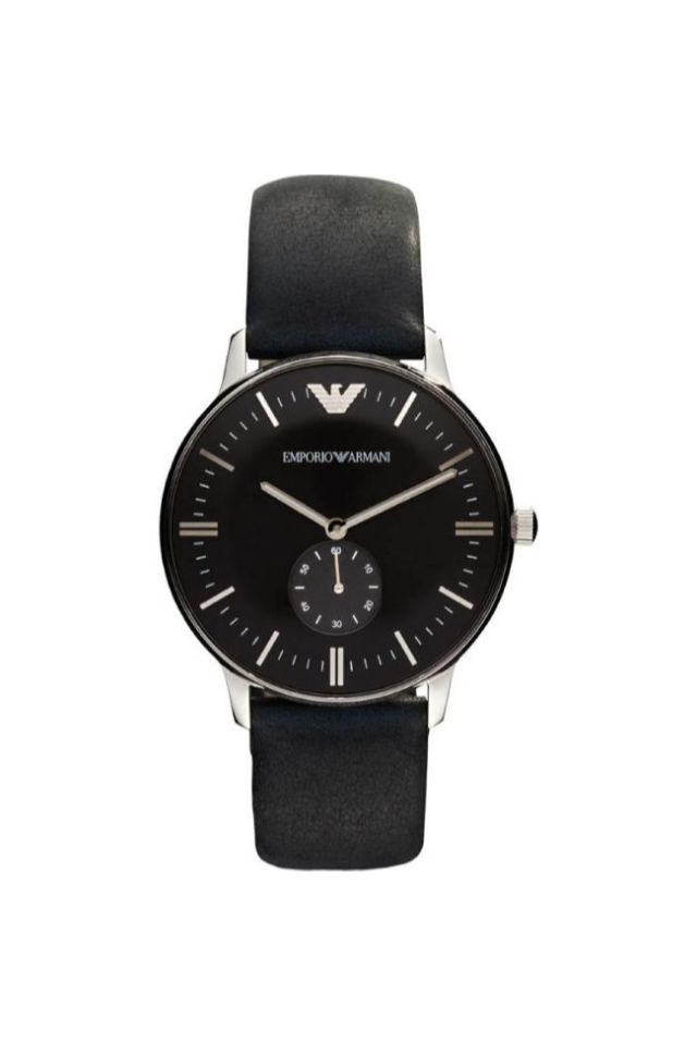 Ceas Emporio Armani AR0382, Piele/Inox, Negru