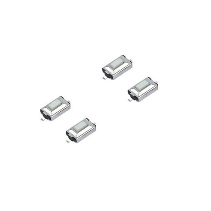 Set 4 butoane pentru telecomanda alb, compatibil universal, 2 pini, Opel Corsa C, BMW X5