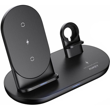 Incarcator retea AUKEY, Aircore Series, 3-in-1 Wireless Charging Station, Black Incarcator retea AUKEY, Aircore Series, 3-in-1 Wireless Charging Station, Black