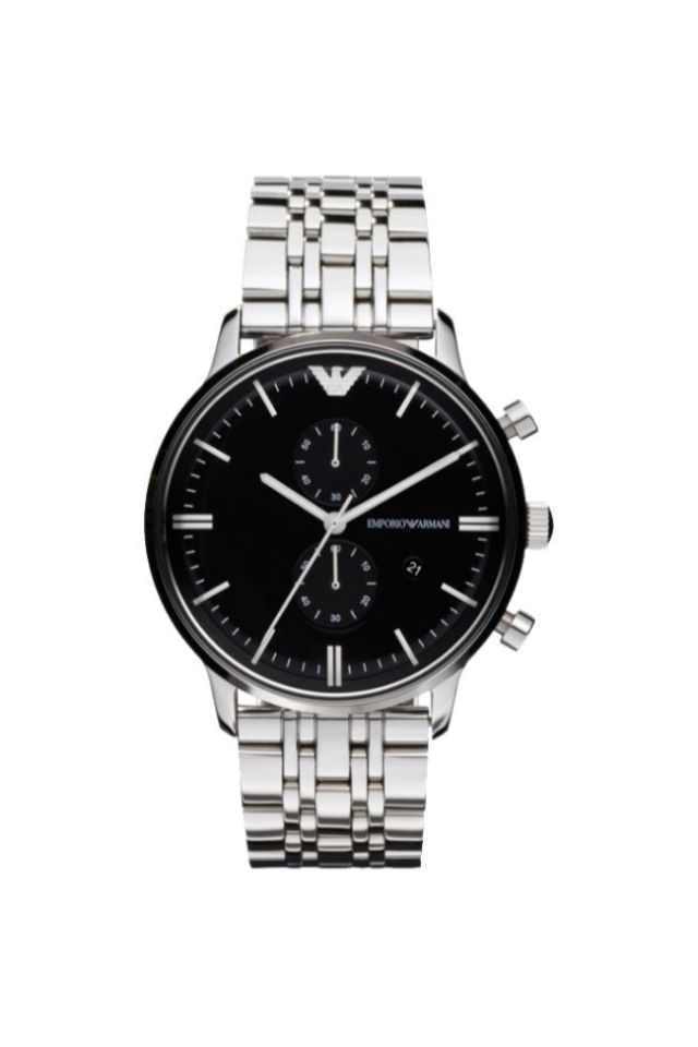Ceas Emporio Armani AR0389, Inox, Argintiu/Negru