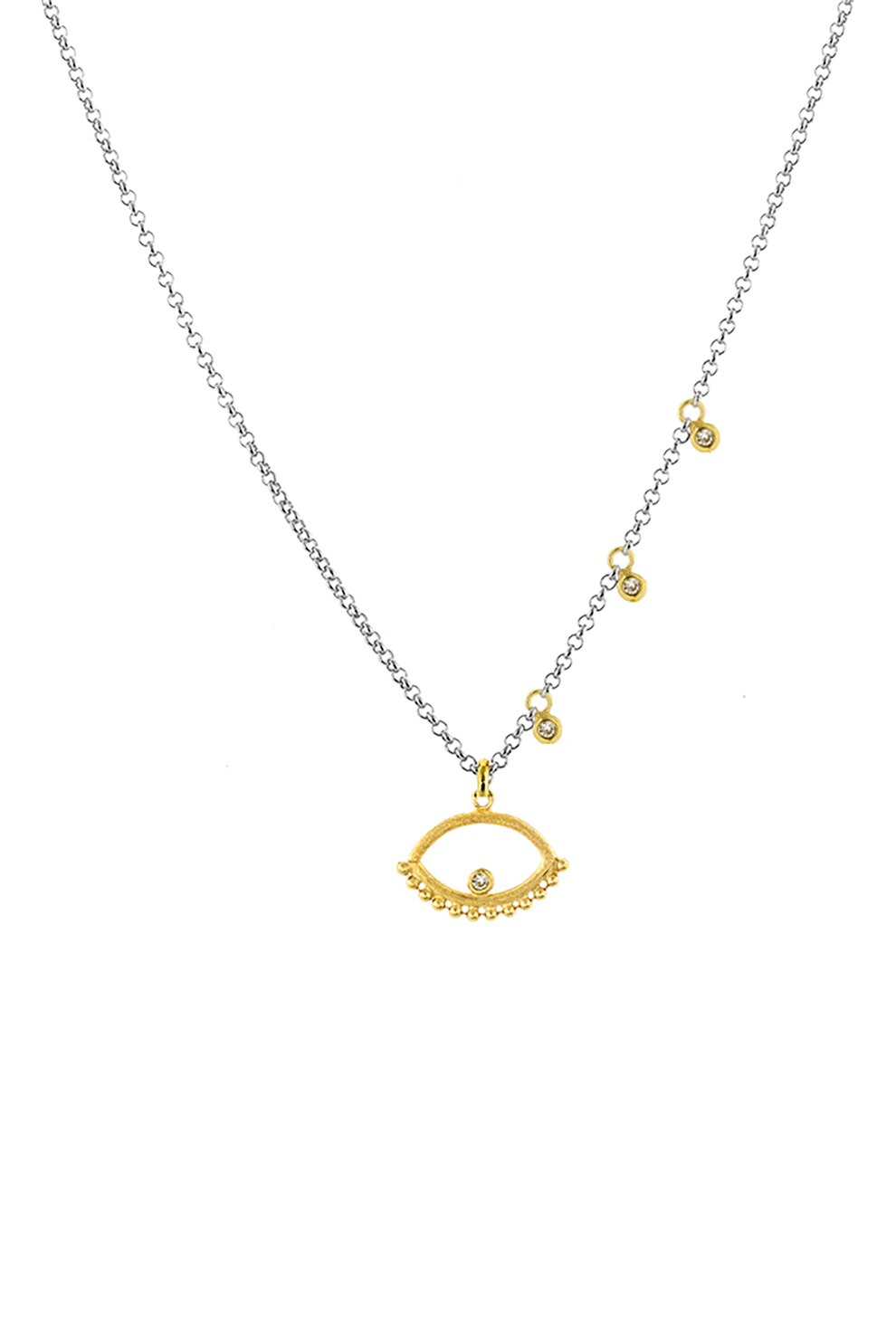 OXETTE, Colier din argint veritabil cu pandantiv, argintiu/auriu