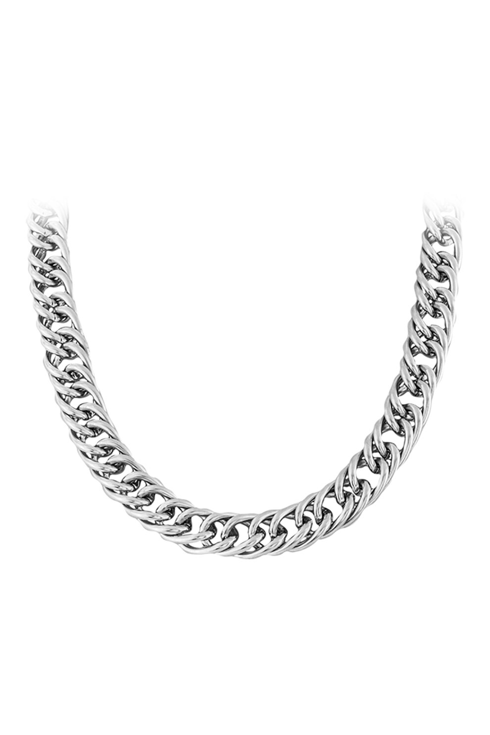 OXETTE, Colier din lant de otel inoxidabil, Argintiu