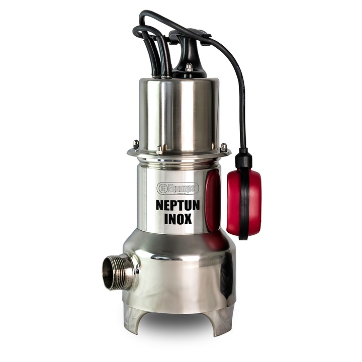 Elpumps Neptun Inox Vortex rendszerű szivattyú szennyvízre, korrózióálló acél ház, 5m/9m/15m3/h, 800 W