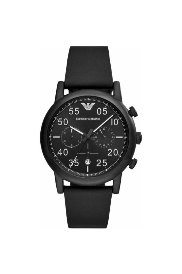 Ceas Emporio Armani AR11133, Piele/Inox, Negru