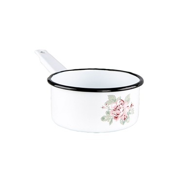 Cratita email, Silesia, Roza, 1 L, Ø14, Alb Cratita email, Silesia, Roza, 1 L, Ø14, Alb