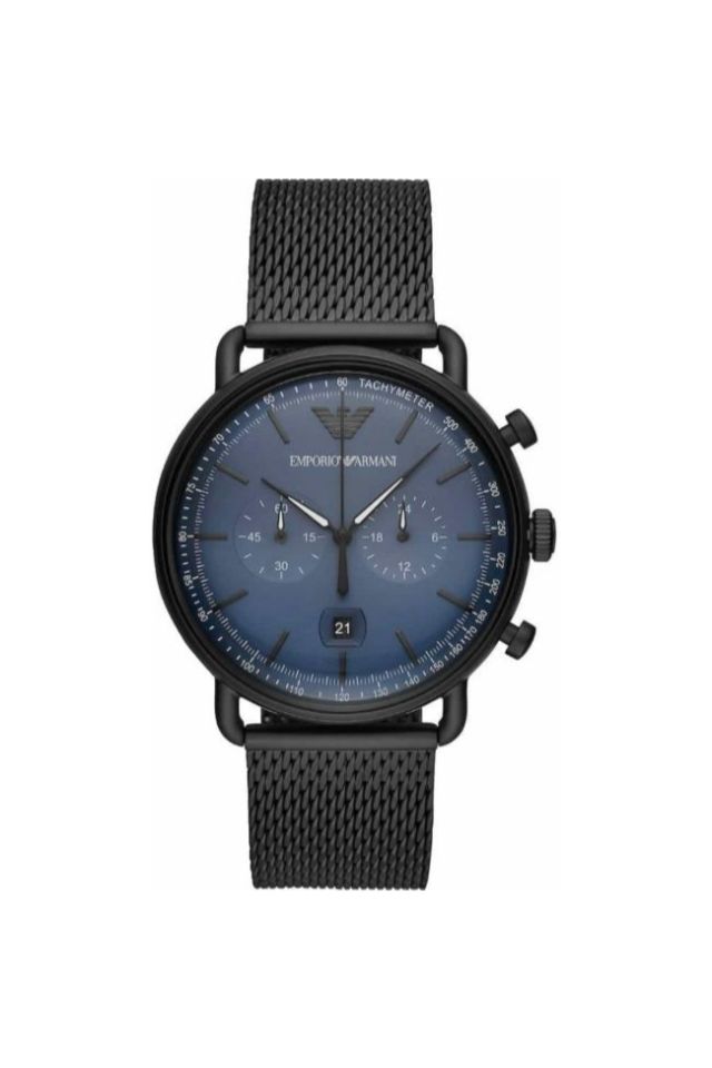Ceas Emporio Armani AR11201, Inox, Negru/Albastru