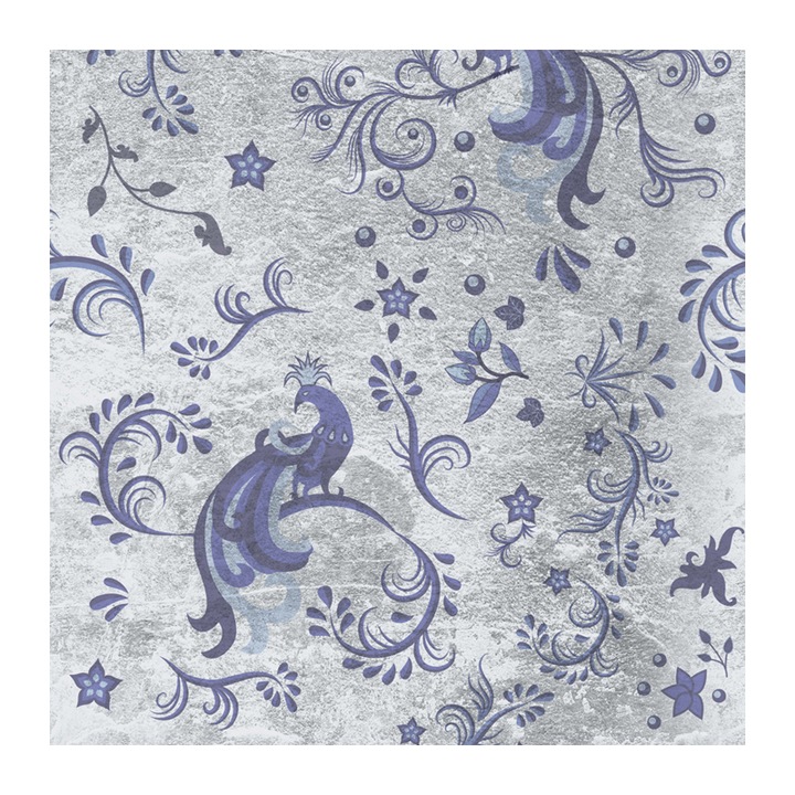 Set 4 Role Tapet Blue Bird, Multicolor, 3 x 0.52 m