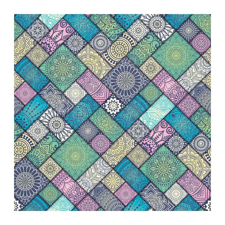 Set 4 Role Tapet Patch Blanket, Multicolor, 3 x 0.52 m