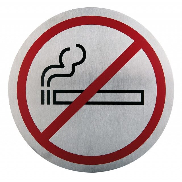 Semn indicator pentru nefumatori (din inox), Ø 16 cm