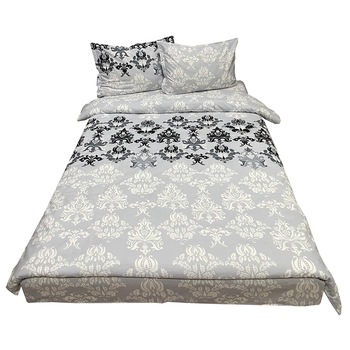 Lenjerie pat King Size, bleu/neagra, pentru saltea mai mare de 180cm,  Lenjerie pat King Size, bleu/neagra, pentru saltea mai mare de 180cm,