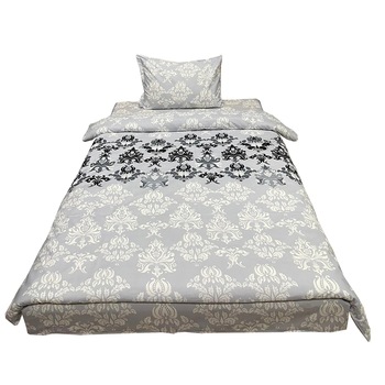 Lenjerie pat single, bleu/negru, pentru saltea de 90cm,  Lenjerie pat single, bleu/negru, pentru saltea de 90cm,