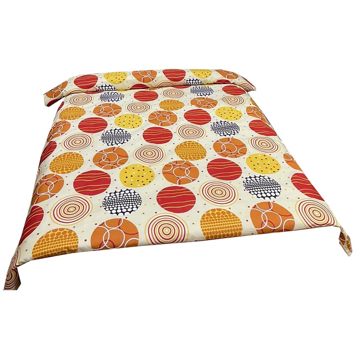Husa pilota orange 150/210cm, "Geometry" din bumbac 100% by Liz Line - HP150165