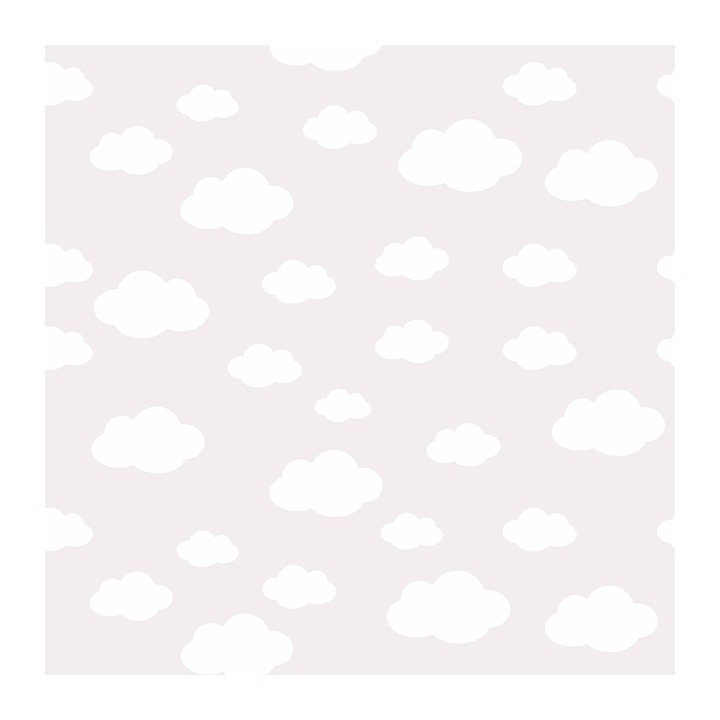 Set 4 Role Tapet Dusty Pink Clouds, Multicolor, 3 x 0.52 m