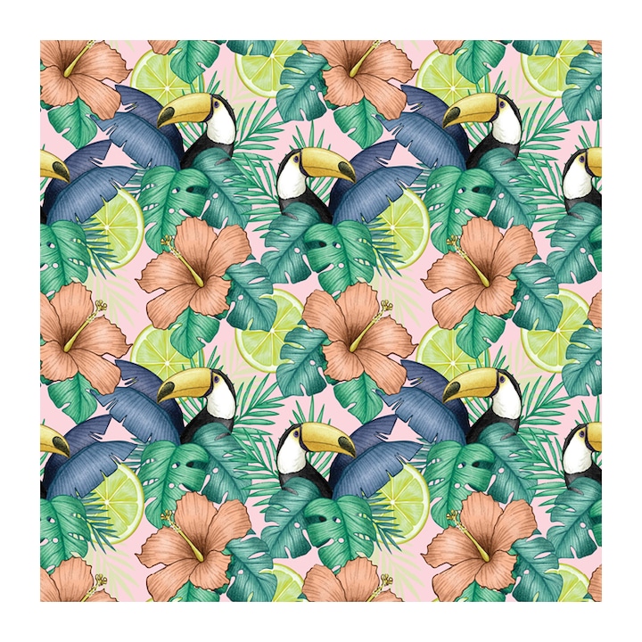 Set 4 Role Tapet Toucan, Multicolor, 3 x 0.52 m