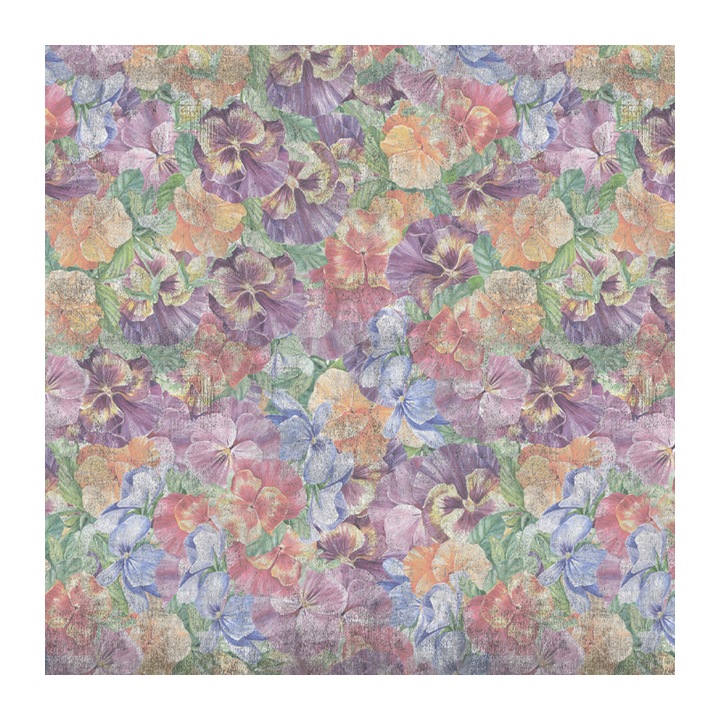 Set 4 Role Tapet Grunge Flowers, Multicolor, 3 x 0.52 m