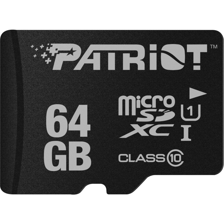 Card Micro SD Patriot 64 Gb, clasa 10, fara adaptor SD