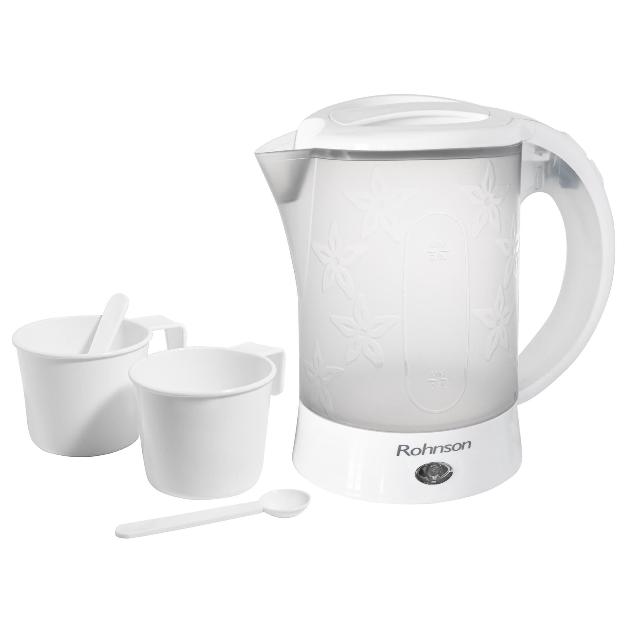 Ceainic de calatorie Rohnson R7105, putere 650W, volum 0.6L, indicator apa, protectie supraincalzire
