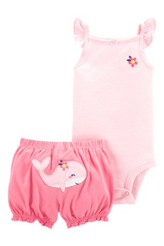 Carter's, Set de body si pantaloni scurti - 2 piese, Roz Carter's, Set de body si pantaloni scurti - 2 piese, Roz