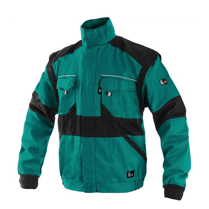 Jacheta de lucru Luxy Eda, Interbabis, cu maneci detasabile, verde/negru, 54 EU