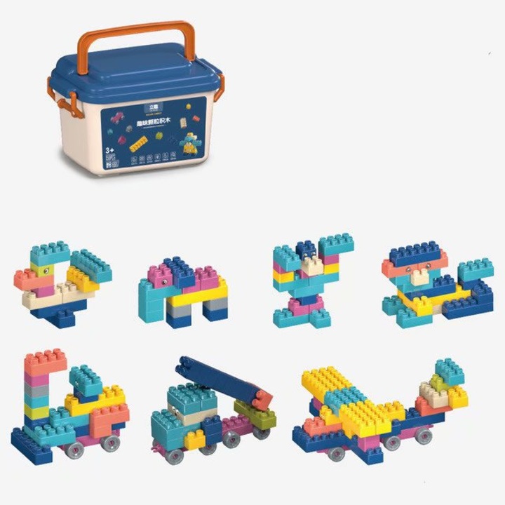 OEM építőkészlet, Oktató/Érzékszervi játék, Kognitív fejlesztés, 24 x 16 x 15 cm, 150 db-os, Uniszex, Többszínű