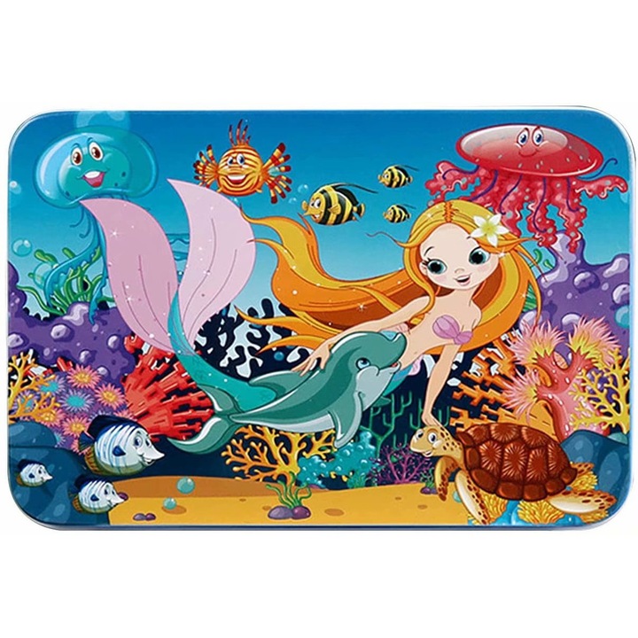 Пъзел Underwater World, Мозайка, Образователна играчка, Дърво, Многоцветен, 100 части