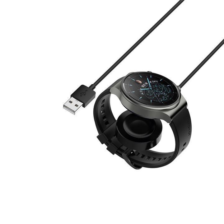 Магнитно зарядно Smart Pulse за Huawei /Watch 3/Watch 3 Pro, Huawei Watch 4, черно