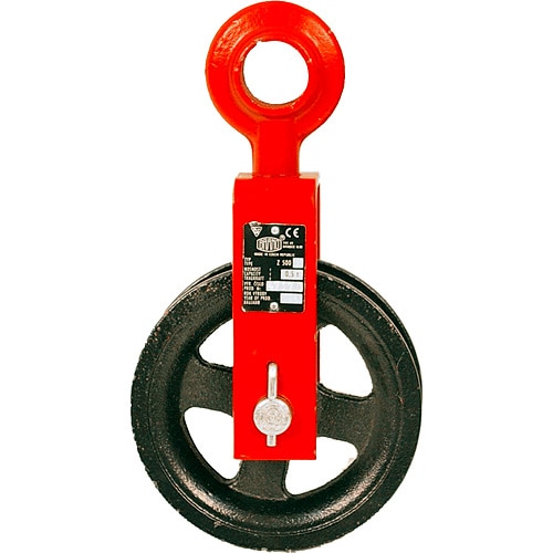 Scripete cu roata pentru ridicat si inel prindere 0.5t, Brano