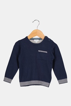 OVS, Pulover cu decolteu la baza gatului si buzunar pe piept, Bleumarin, 80 CM OVS, Pulover cu decolteu la baza gatului si buzunar pe piept, Bleumarin, 80 CM