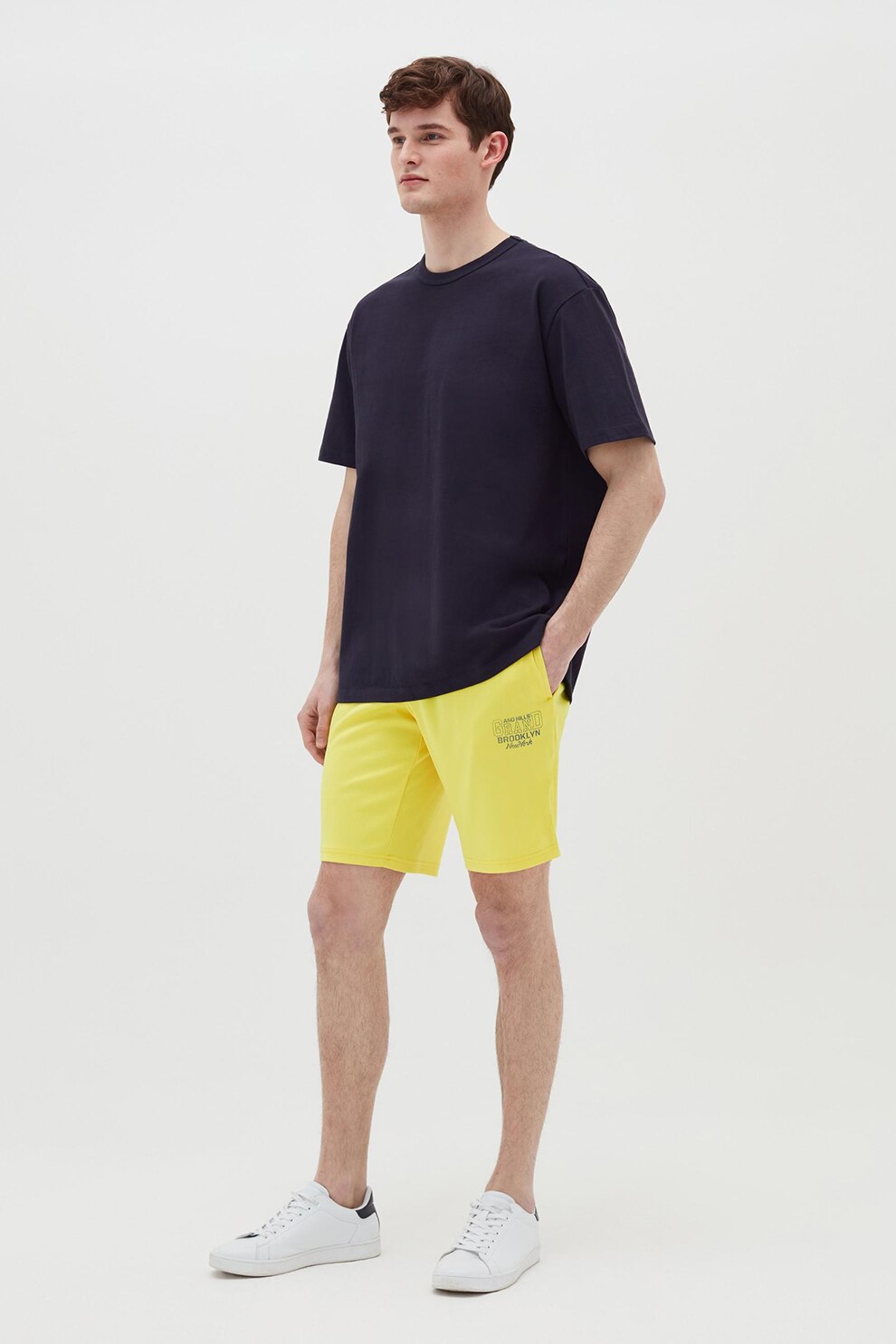 OVS, Pantaloni scurti cu talie elastica, Galben