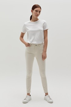 OVS, Blugi skinny cu talie medie, Alb prafuit OVS, Blugi skinny cu talie medie, Alb prafuit