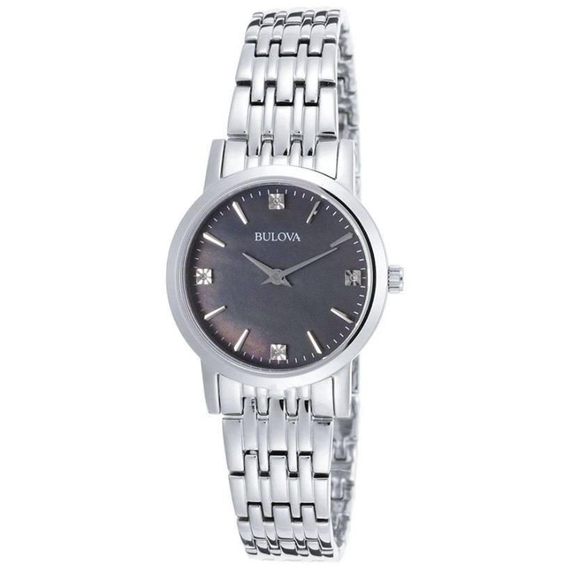 Ceas Bulova Diamonds, 3 ATM, Otel, Argintiu