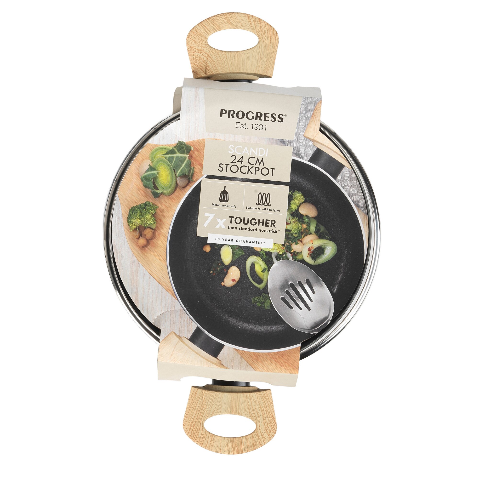 Oala cu capac, Progress, Scandi Smartstone, 24 cm