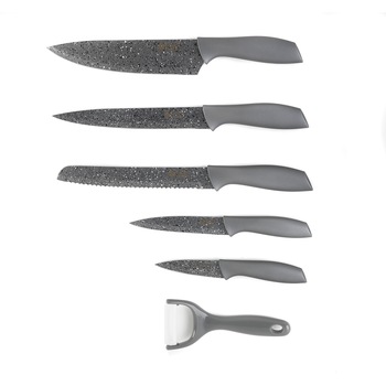 Set de cutite si curatator legume, 6piese, Russell Hobbs, inox cu invelis marmurat Set de cutite si curatator legume, 6piese, Russell Hobbs, inox cu invelis marmurat