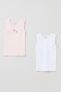 OVS, Set de topuri, 2 piese, Alb/Roz piersica, 86 CM OVS, Set de topuri, 2 piese, Alb/Roz piersica, 86 CM