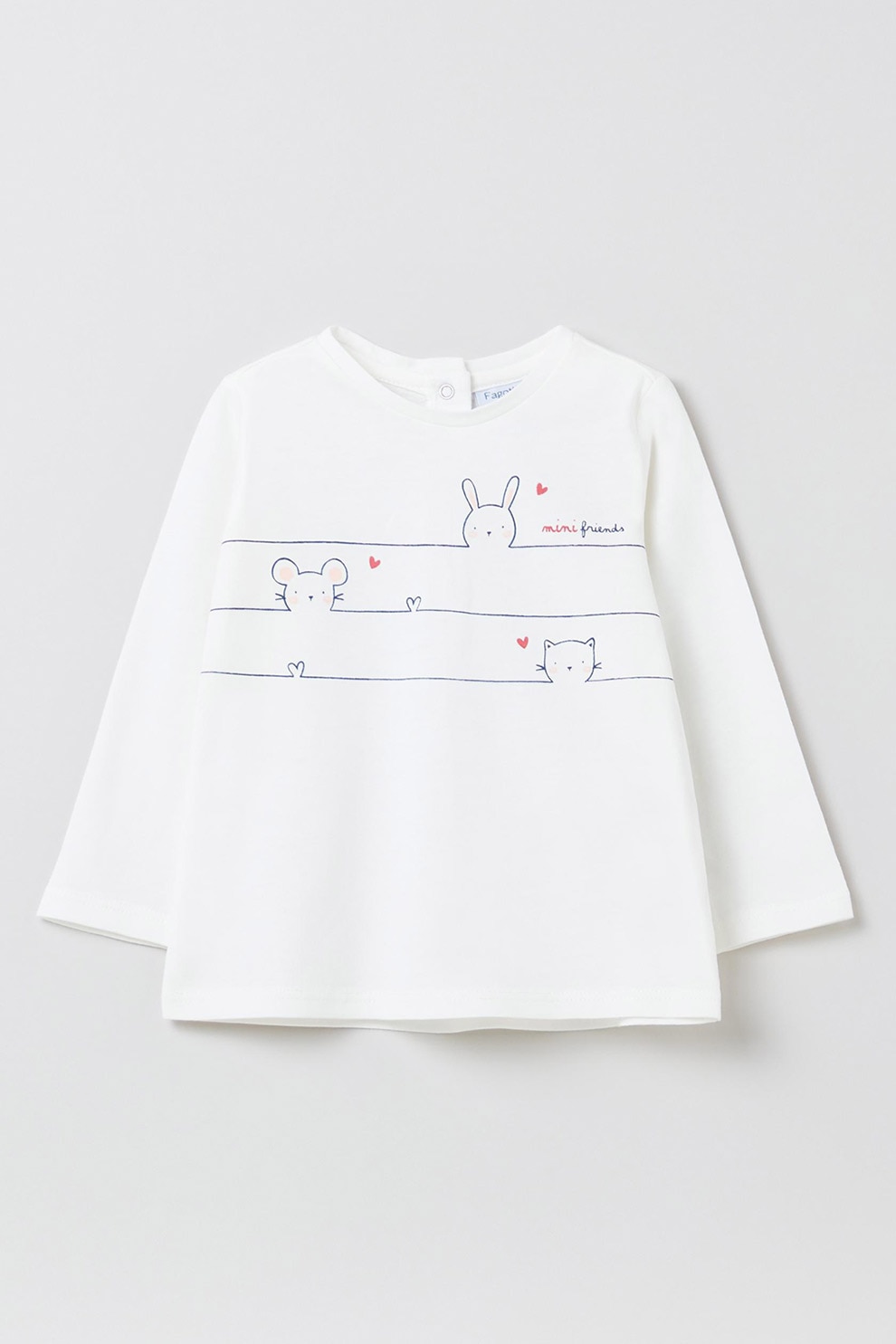 OVS, Bluza cu imprimeu grafic, Alb/Bleumarin/Corai, 62 CM