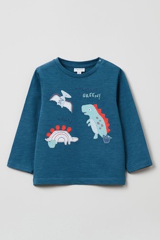 OVS, Bluza cu imprimeu grafic, Albastru petrol/Alb/Oranj mandarina OVS, Bluza cu imprimeu grafic, Albastru petrol/Alb/Oranj mandarina