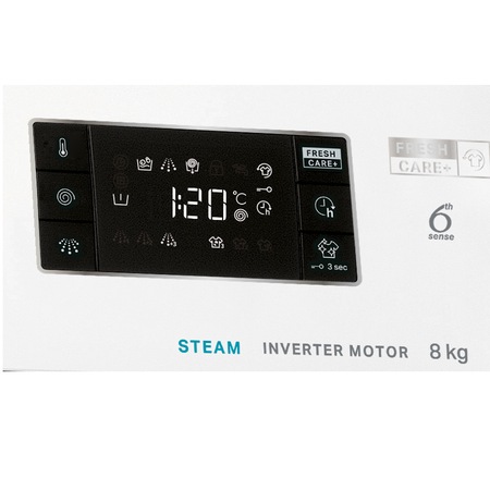 Masina de spalat rufe Whirlpool FreshCare+ FFB8258BVEE, 8 kg, 1200 RPM, Clasa B, Steam Refresh, Tehnologia al-6lea Simt, Motor Inverter, Alb