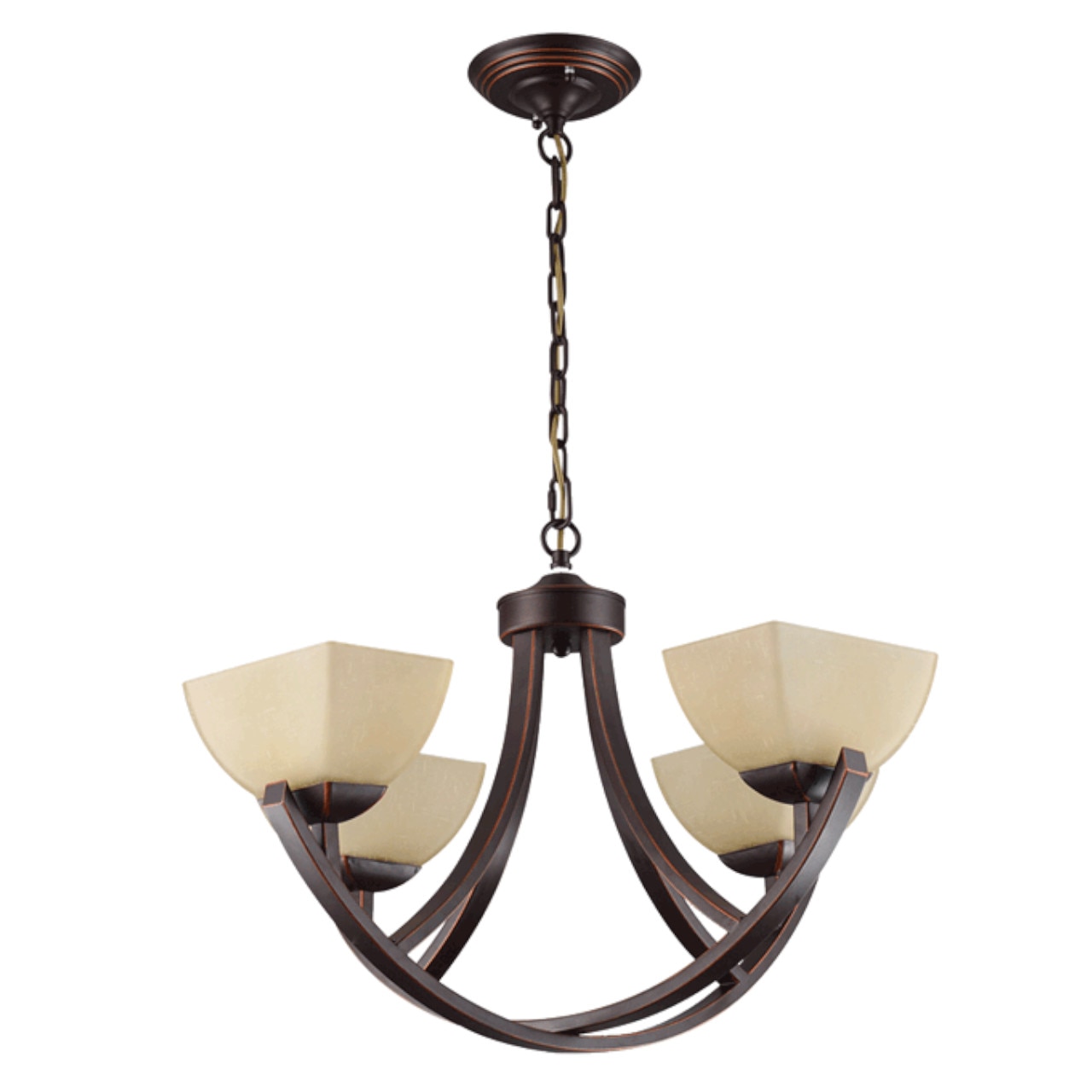 Lustra Interior Erste Quadra 4x60W Max E27 EL0033951 Culoare Wenge si Ananas