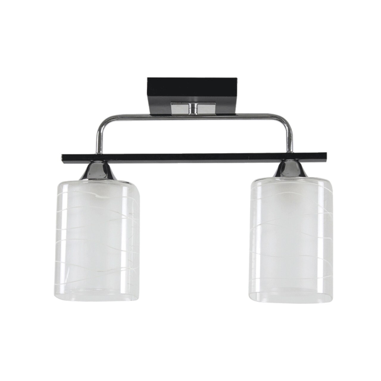 Lustra Interior Erste Niege 2x60W Max E27 EL0038083 Culoare Negru si Alb si Crom