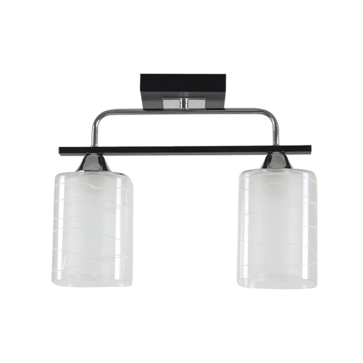 Lustra Interior Erste Niege 2x60W Max E27 EL0038083 Culoare Negru si Alb si Crom