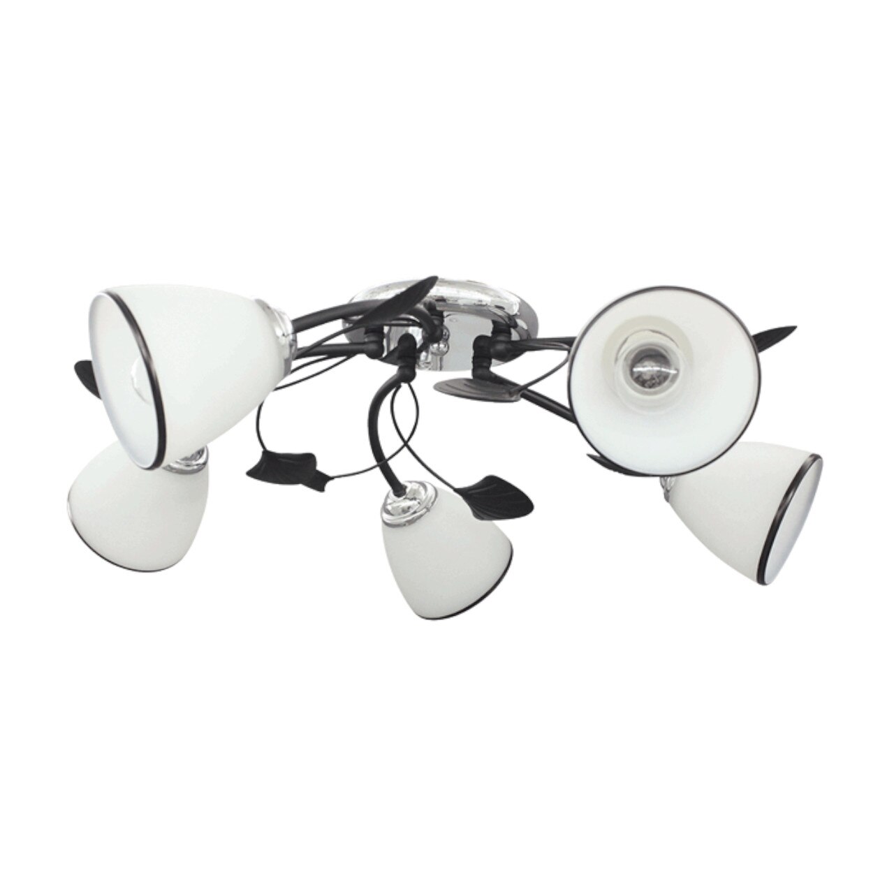 Lustra Interior Erste Oasis 5x60W Max E27 EL0037983 Culoare Crom Negru si Alb