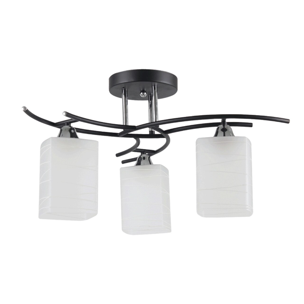 Lustra Interior Erste Nara 3x60W Max E27 EL0038058 Culoare Negru si Alb si Crom