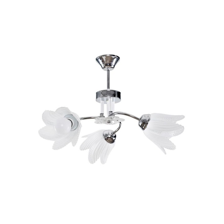Lustra Interior Erste Serenity 3x60W Max E27 EL0058507 Culoare Crom si Alb