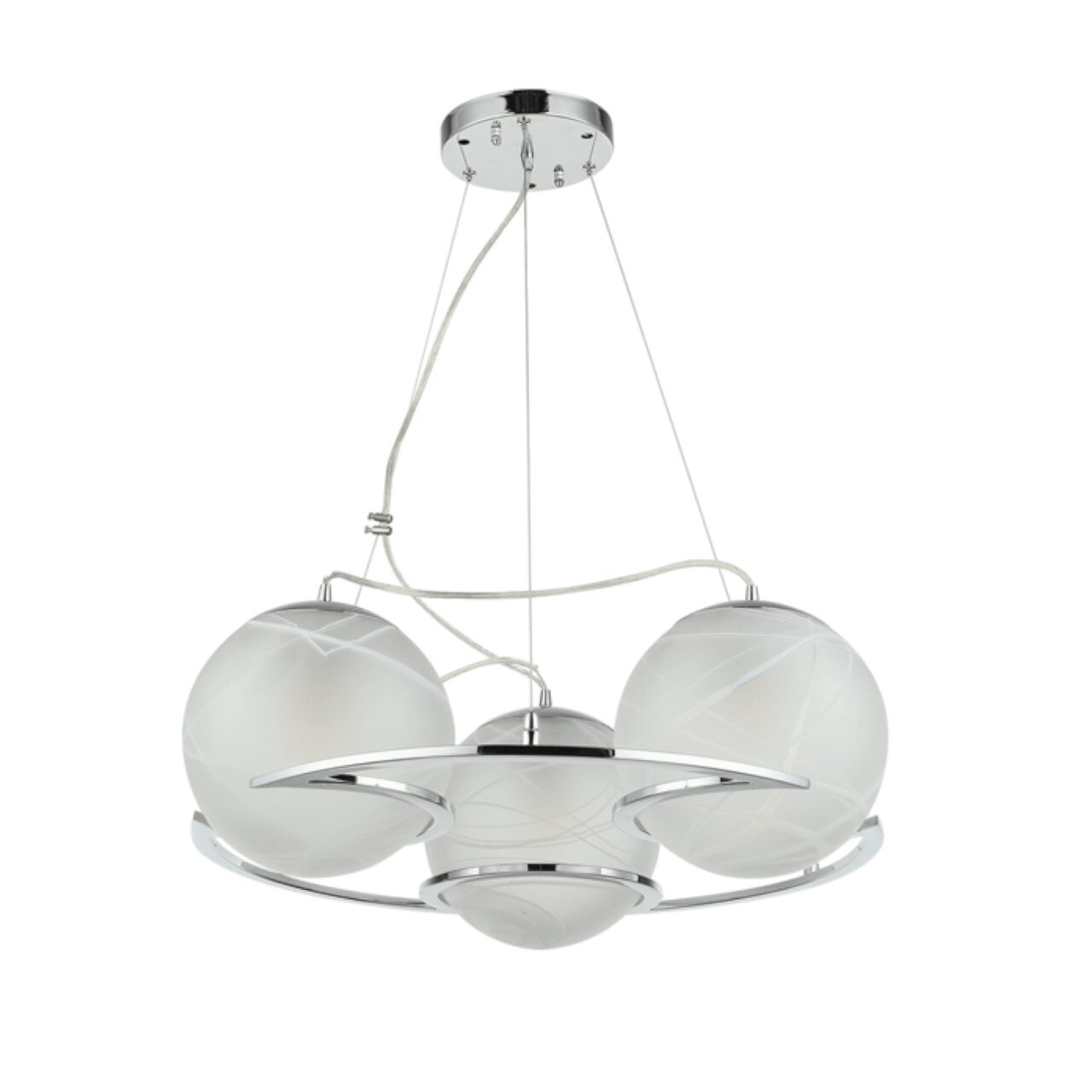 Pendul Interior Erste Proton 3x60W Max E27 EL0038537 Culoare Crom si Alb